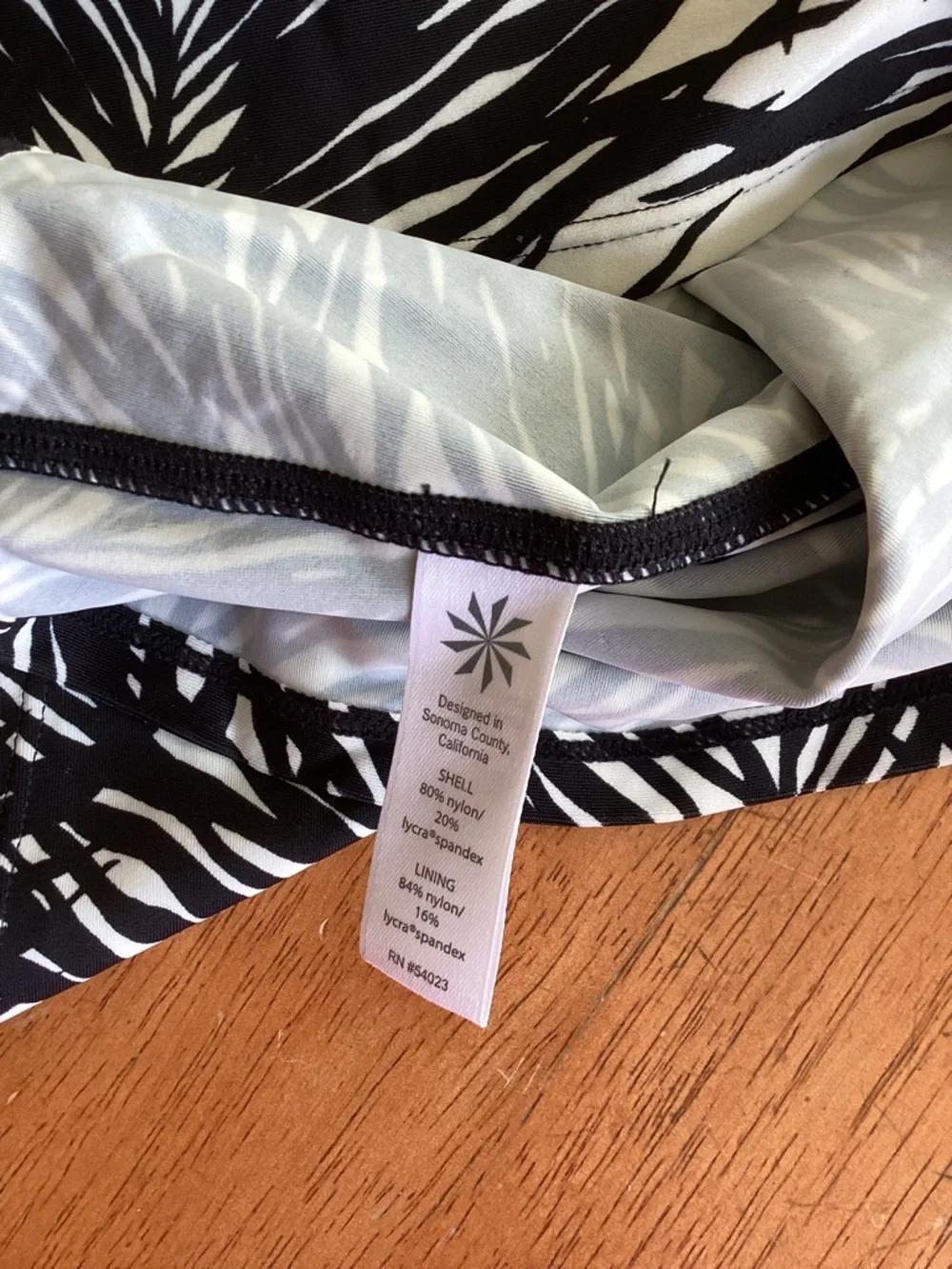 Athleta Black and White Athletic Swim Dress size 38 D/DD - no bottoms